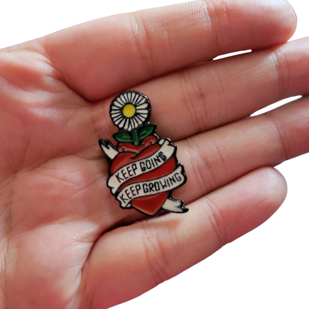 Motivational enamel pin